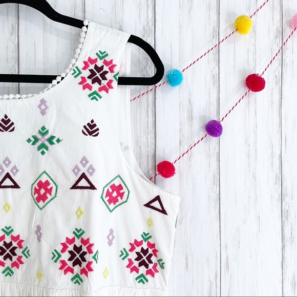 Anthropologie Sleeveless Abstract Embroidered Cutout Dress XL - Picture 3 of 9